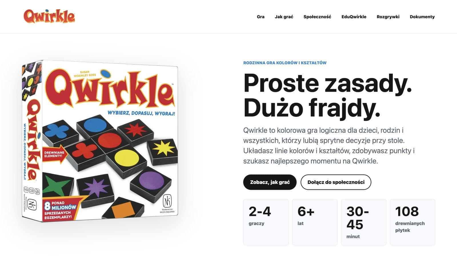 Widok aplikacji Qwirkle Polska